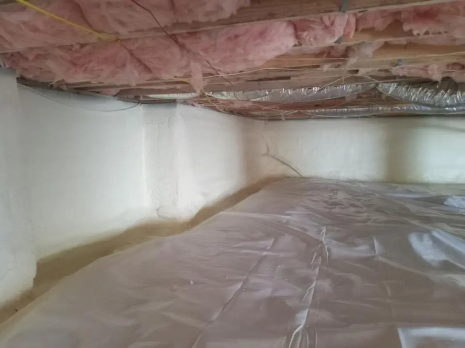 Crawl space encapsulation with closed-cell spray foam for Attic Insulation in Cheval