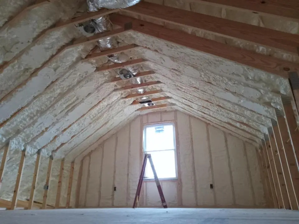 Spray foam roofing application for Crawl Space Insulation project in Cheval